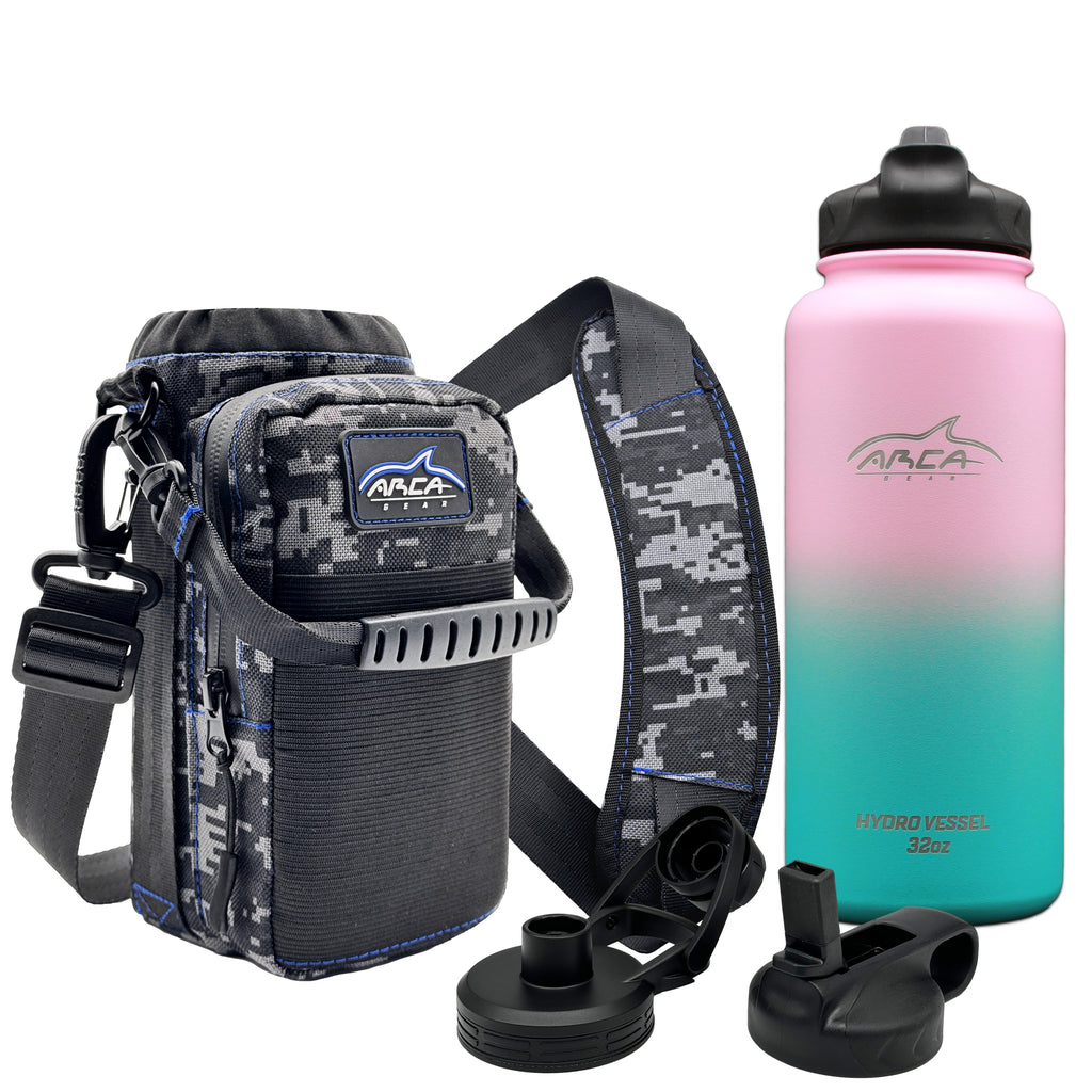 32 oz Water Bottle Holder Carrier with Adjustable Shoulder Strap