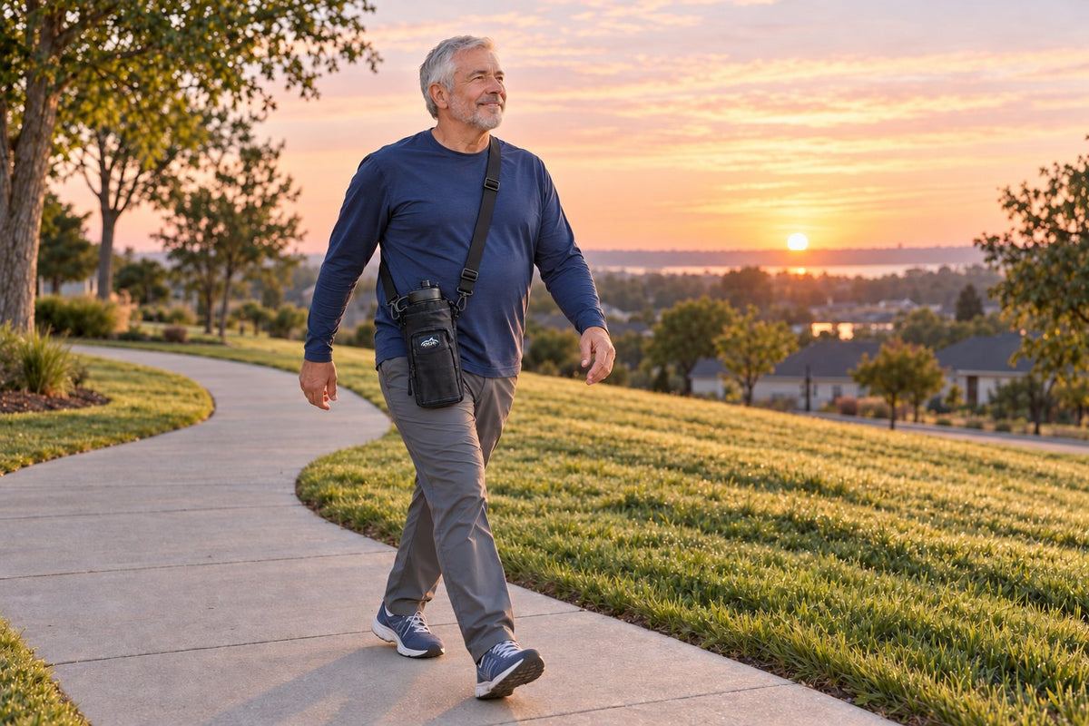 Sunrise walk with a black Hydro Carrier