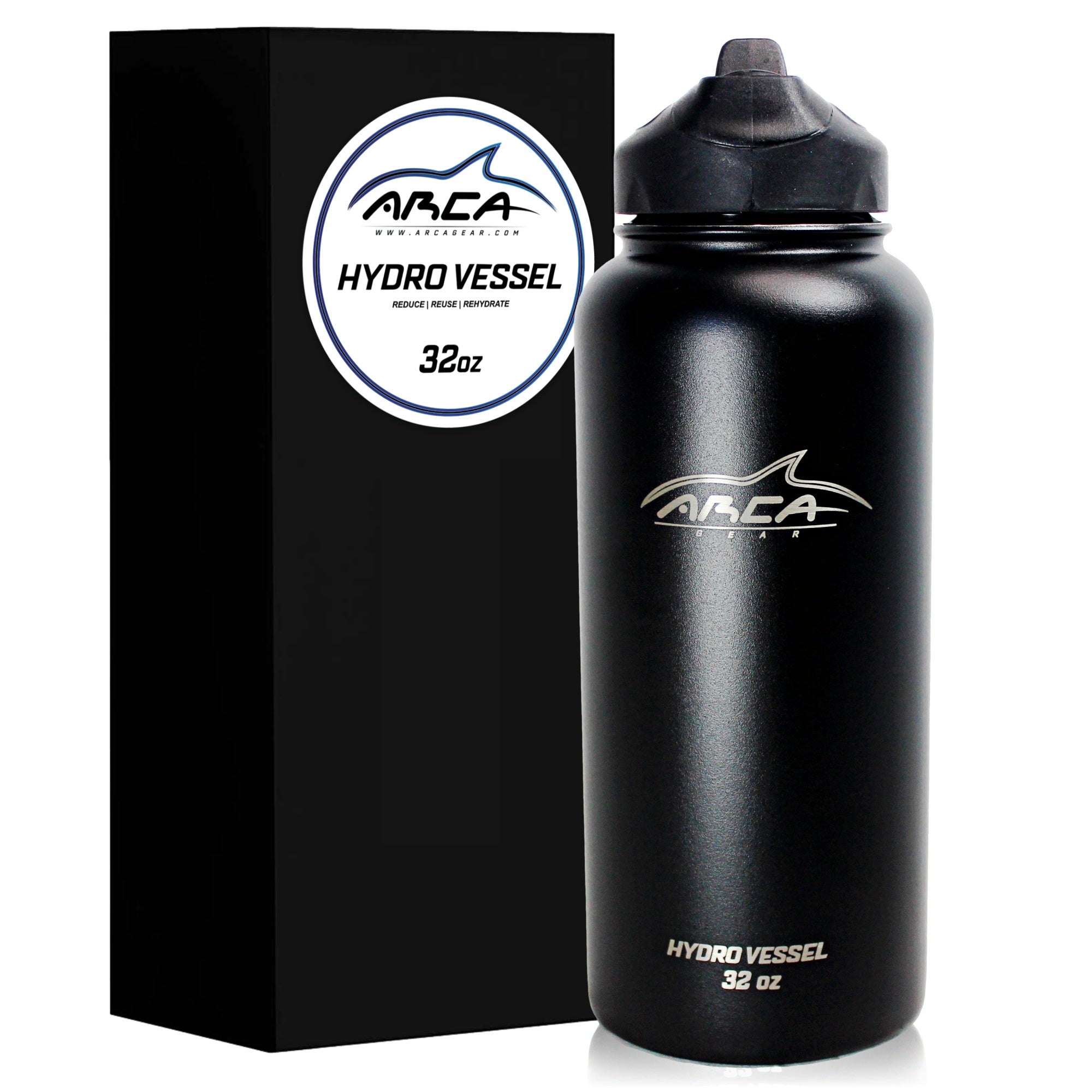 Arca Gear 32 oz Hydro Vessel & Hydro Carrier Combo Pack - Insulated Stainless Water Bottle and Carrier